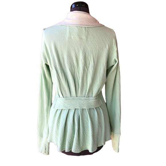 Evy's Tree Kristina Waterfall Top Jacket Shawl Collar V-Neck Sage Green XS Long- - Picture 6 of 8